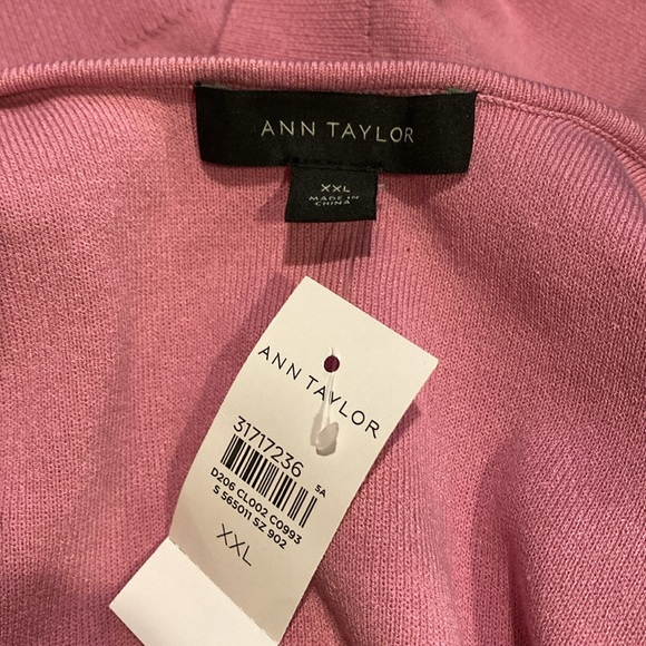 NWT Ann Taylor Ruffle Scoop Neck Sweater Shell in Wild Lotus (Pink), size XXL - Picture 7 of 7